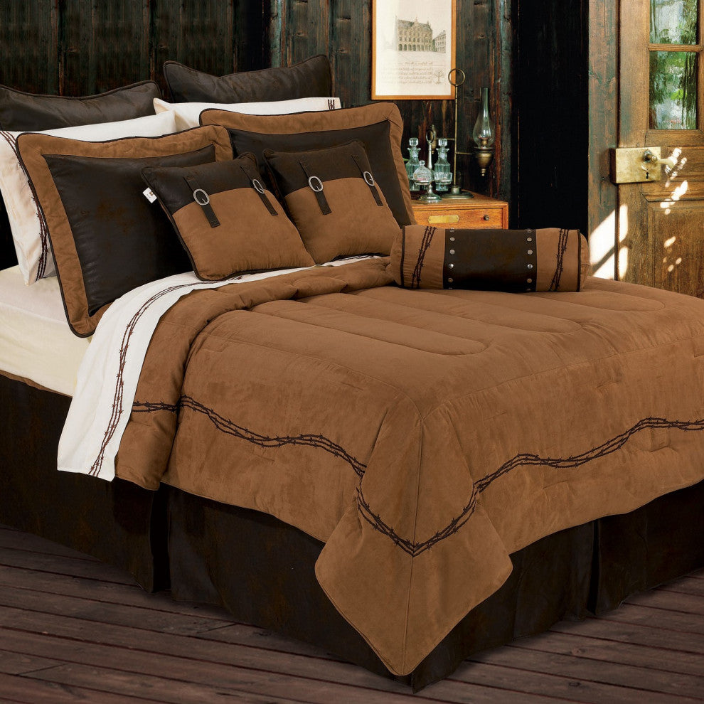 Embroidered Barbwire Comforter, Twin
