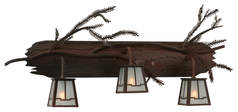 32 Wide Pine Branch Valley View 3 Light Vanity Light