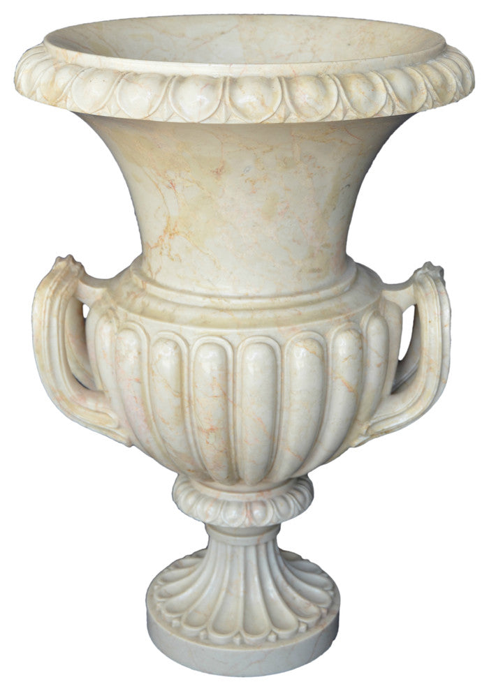 Vintage American Style Beige Natural Marble Planter