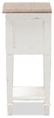 Dauphine Weathered Oak and White Wash Distressed Finish Wood Nightstand