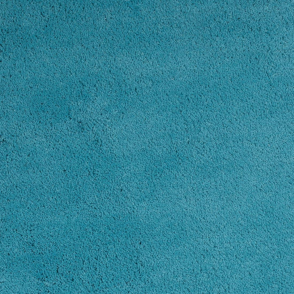 KAS Bliss 1577 Highlighter Blue Shag Area Rug, 5' x 7'