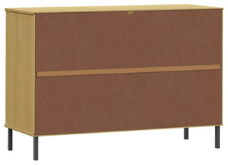 vidaXL Sideboard Buffet Console Cabinet with Metal Legs Brown Solid Wood OSLO