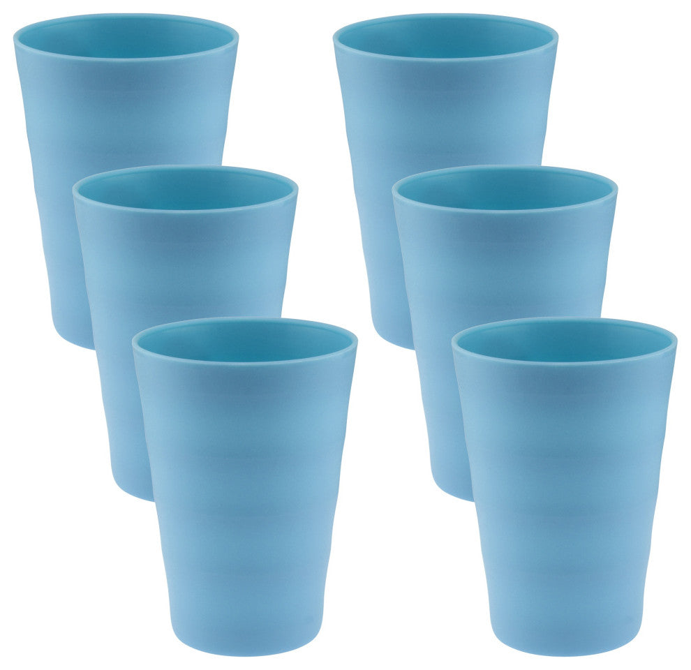 Break-Resistant Plastic Cups 12Oz, Reusable Design, Set of 6, Blue