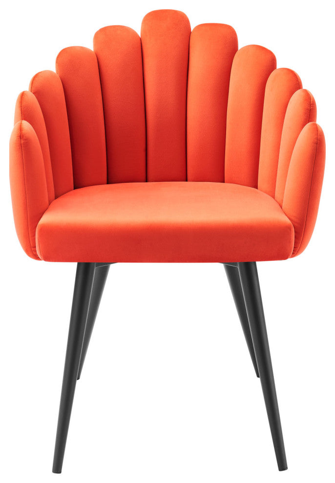 Vanguard Performance Velvet Dining Chair Set of 2 Black Orange -6028