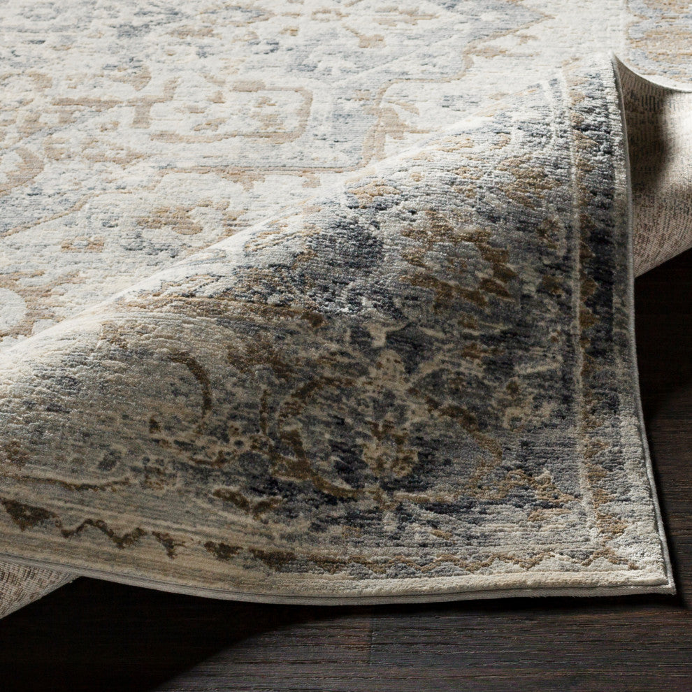 Liverpool Updated Traditional Charcoal, Gray Area Rug, 9'x13'1"