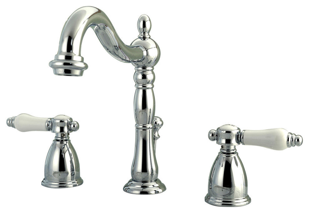 Kingston Brass Widespread Bathroom Faucet With Retail Pop-Up, Polished Chrome