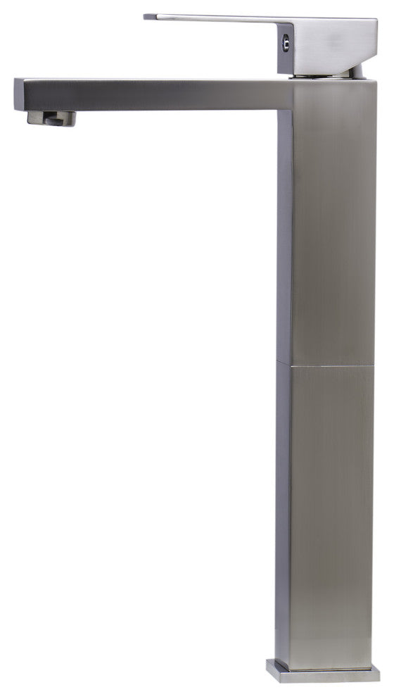 ALFI brand AB1129-BN Single Lever Tall Square Bath Faucet In Brushed Nickel