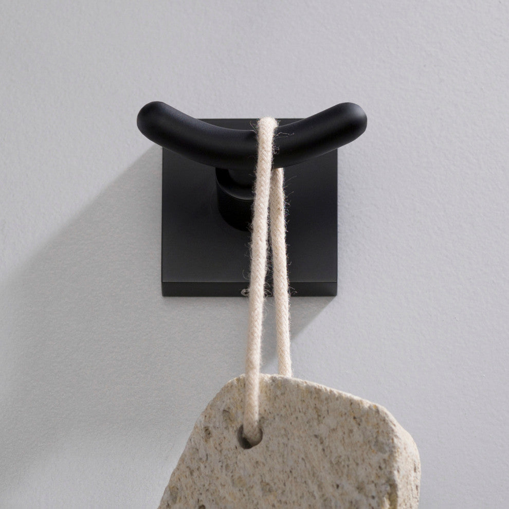 Ventus Bathroom Robe and Towel Double Hook, Black