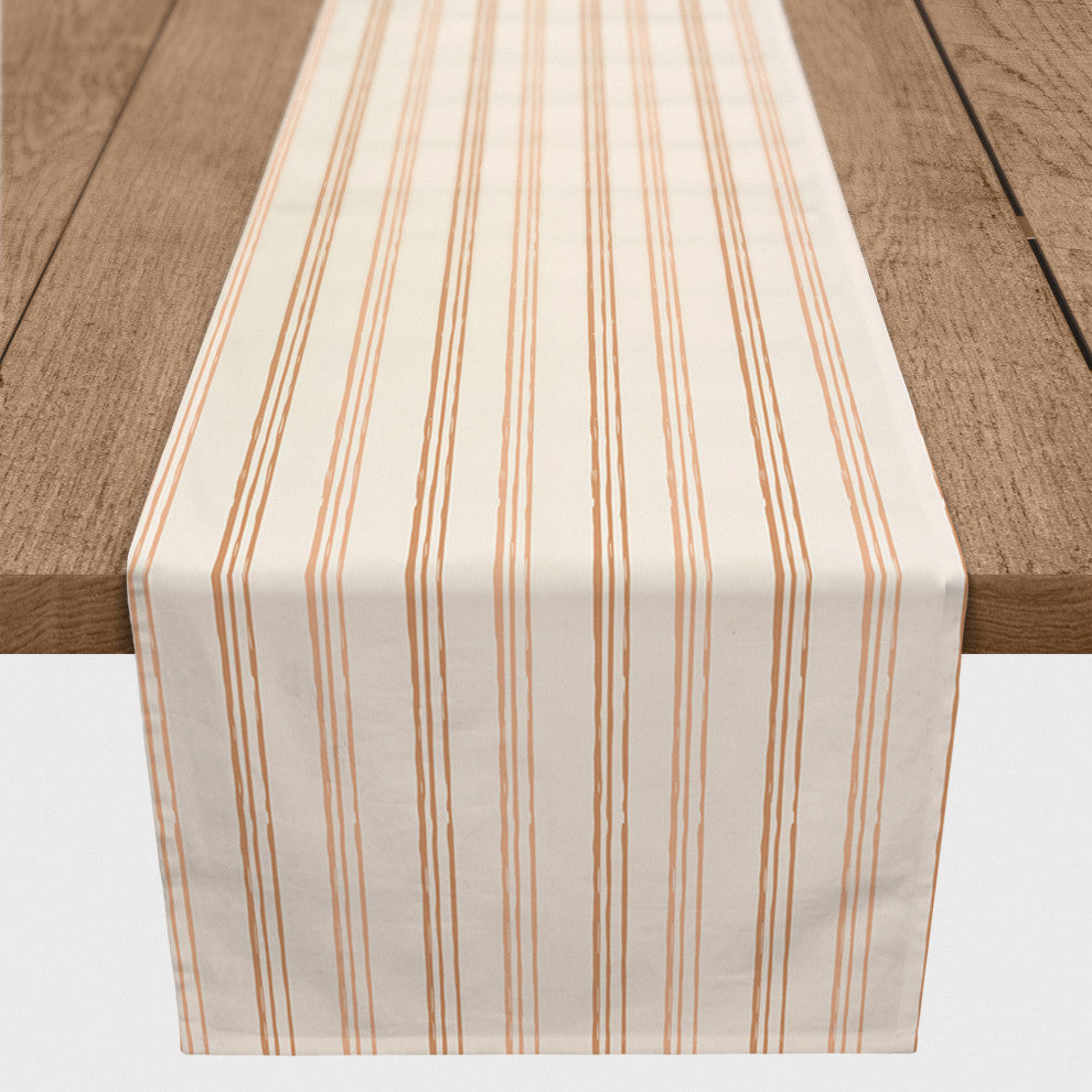 Rust Loose Lines 16x90 Cotton Twill Runner
