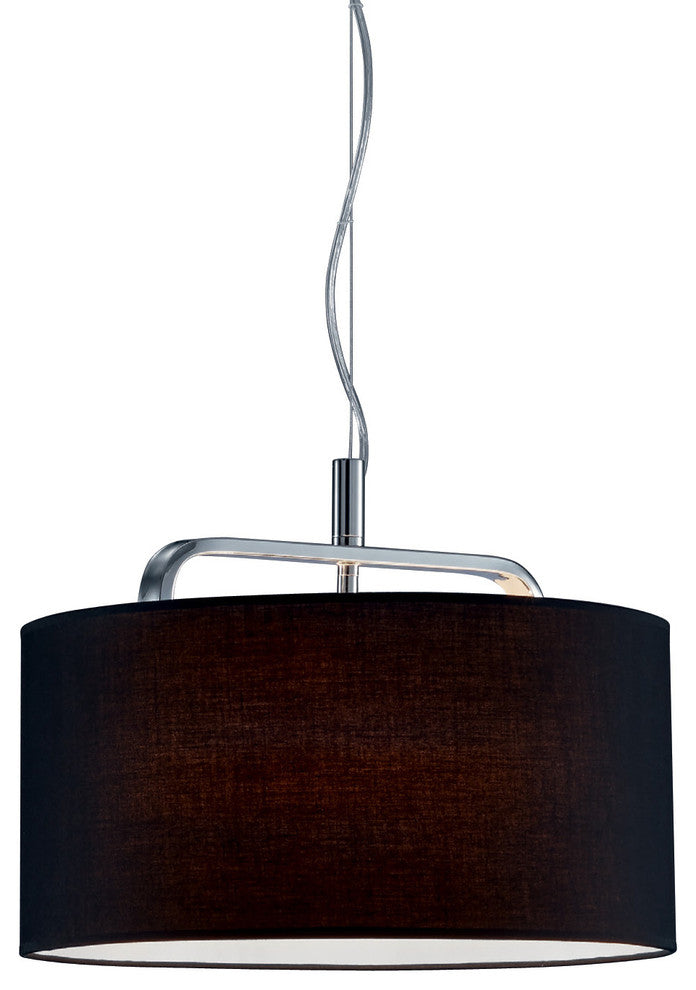 Cannes Pendant, Chrome With Black Shade
