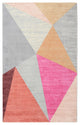 Pink Pyramid Mid-Century Geometric Area Rug, 5'6"x8'6"