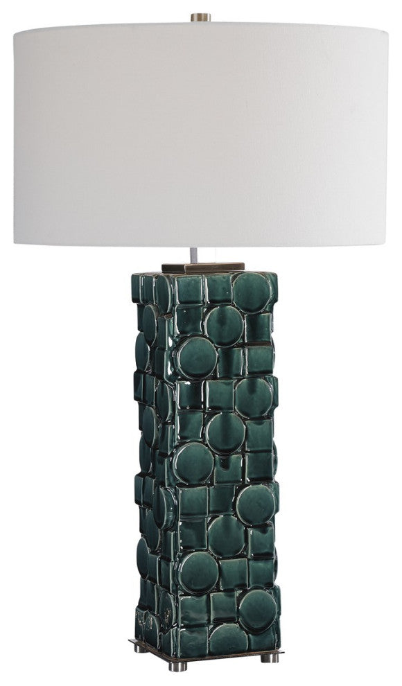 Uttermost Geometry Green Table Lamp 28385