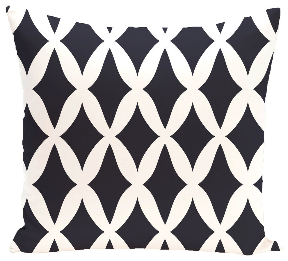Lattice Kravitz Geometric Print Outdoor Pillow, Brighter Sky, 20"x20"