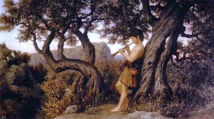 Henryk Hector Siemiradzki Shepherd Playing Flute Wall Decal