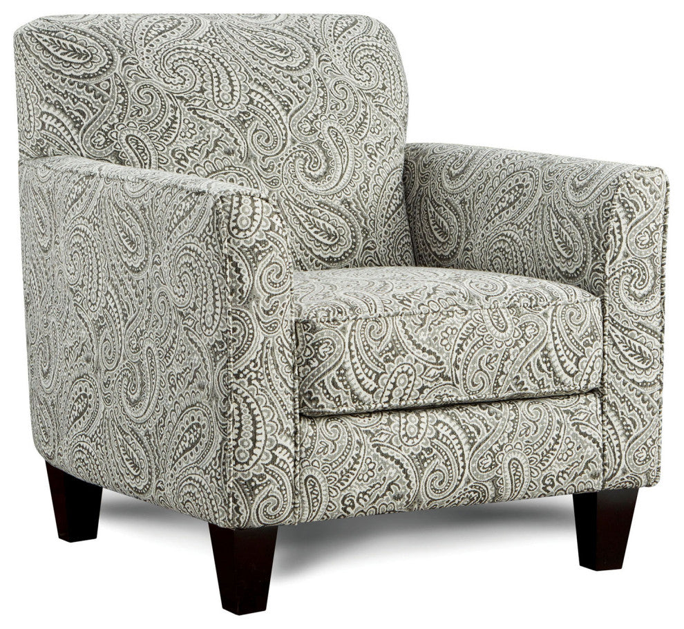 Chenille Upholstered Chair, Paisley Multi