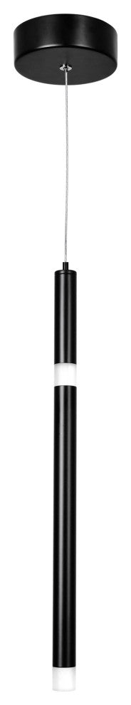 Flute 1 Light LED Pendant With Black Finish