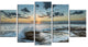 "Bright Sydney Sunset Over Sea" Canvas Print, 5 Panels
