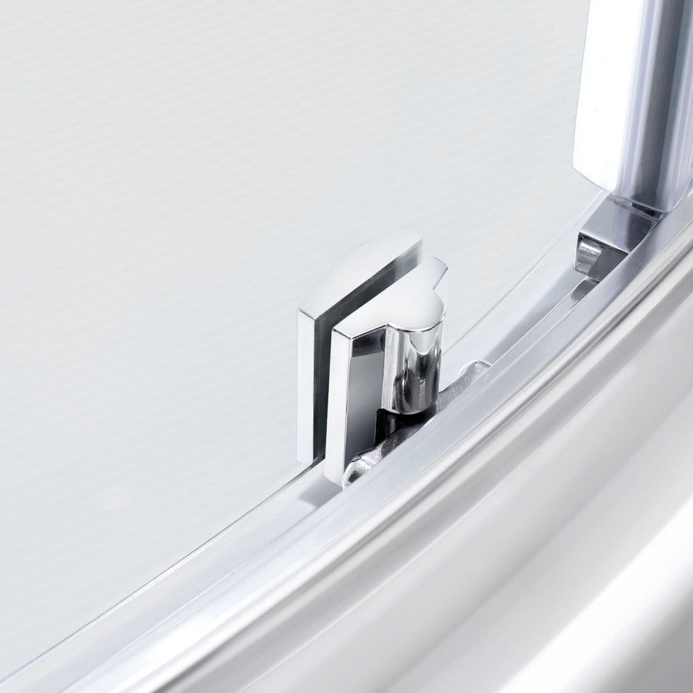 Breeze Corner Sliding Door Shower Kit, Clear Panels and Base, Chrome, 36"