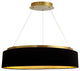 DAINOLITE CIR-2634C-AGB-698 34W Chandelier, Aged Brass w/ Black Shade