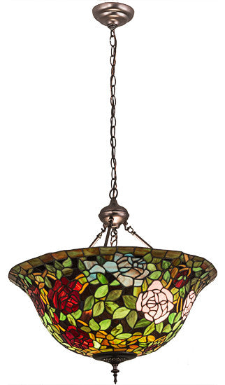 Meyda lighting 77786 24"W Tiffany Rosebush Inverted Pendant