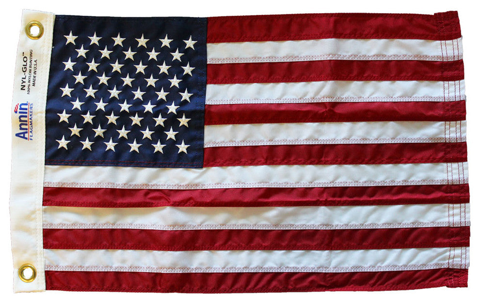 USA, 12"x18" Nylon Flag, Sewn