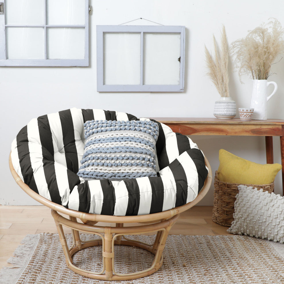 Noble Gray Indoor Sunbrella Cabana Classic Round Papasan Cushion