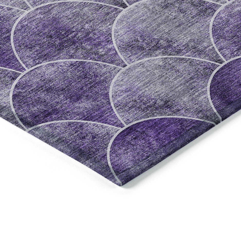 Machine Washable Indoor/Outdoor Chantille ACN594 Purple 2''6" x 3''10" Rug