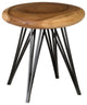 Smoothed Stool on Black Metal Legs, Chamcha Wood, Natural