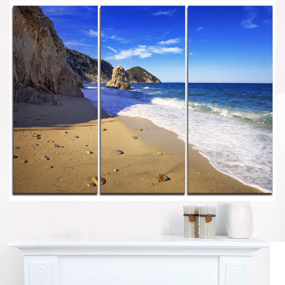 "Portoferraio Sansone Sorgente Beach" Metal Wall Art, 3 Panels, 36"x28"