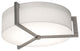 Apex 12'' Flush Mount, Weathered Gray, Linen White Shade