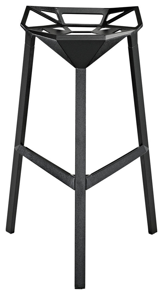 Modern Contemporary Living Room Stacking Bar Stool Black