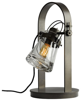 Erlenmeyer Table Lamp, Dark Smoke Finish, Clear Glass