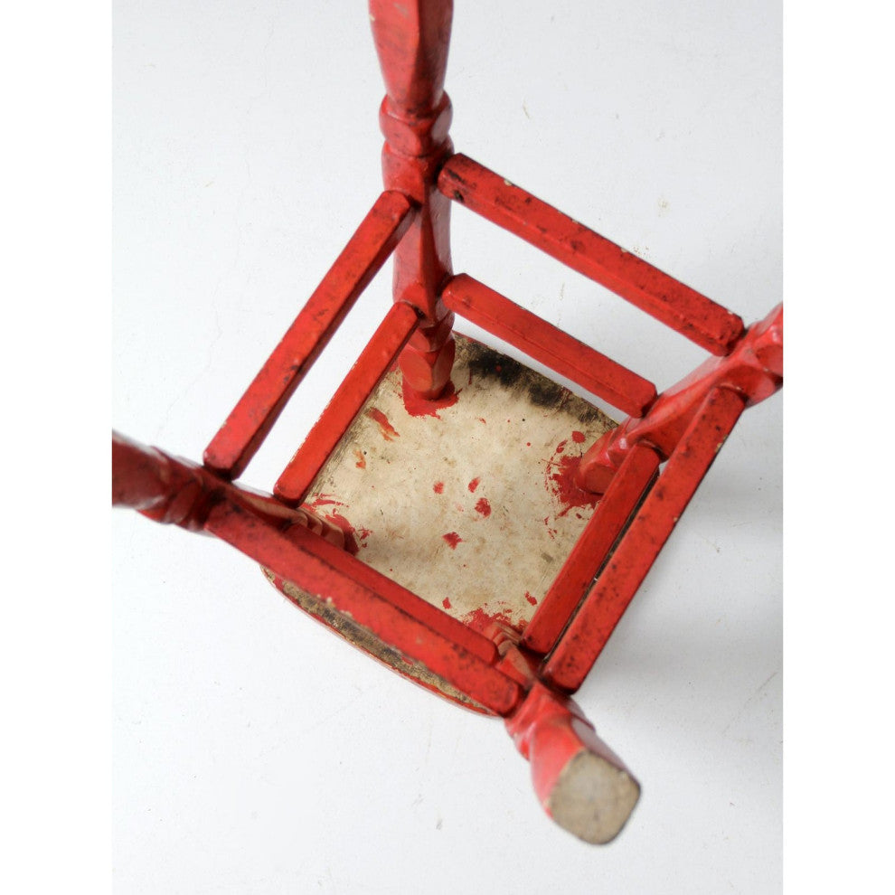 Consigned, Vintage Red Wooden Stool