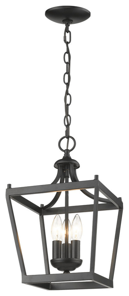 Vintage Black Metal Tapered Hanging Light