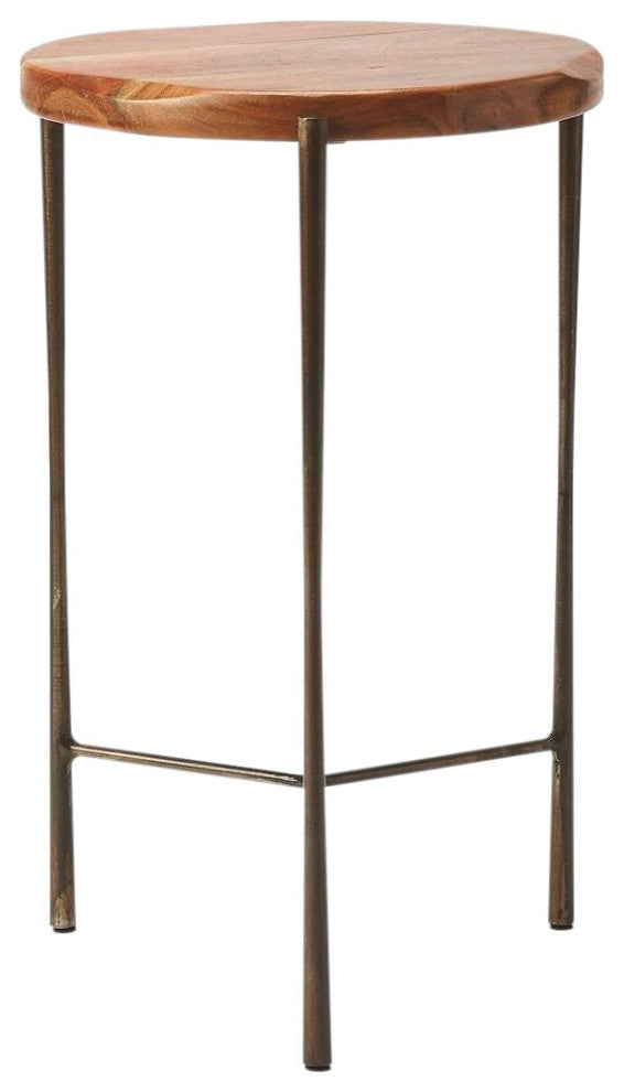 End Table Side Modern Contemporary Round Live Edge Distressed Solid