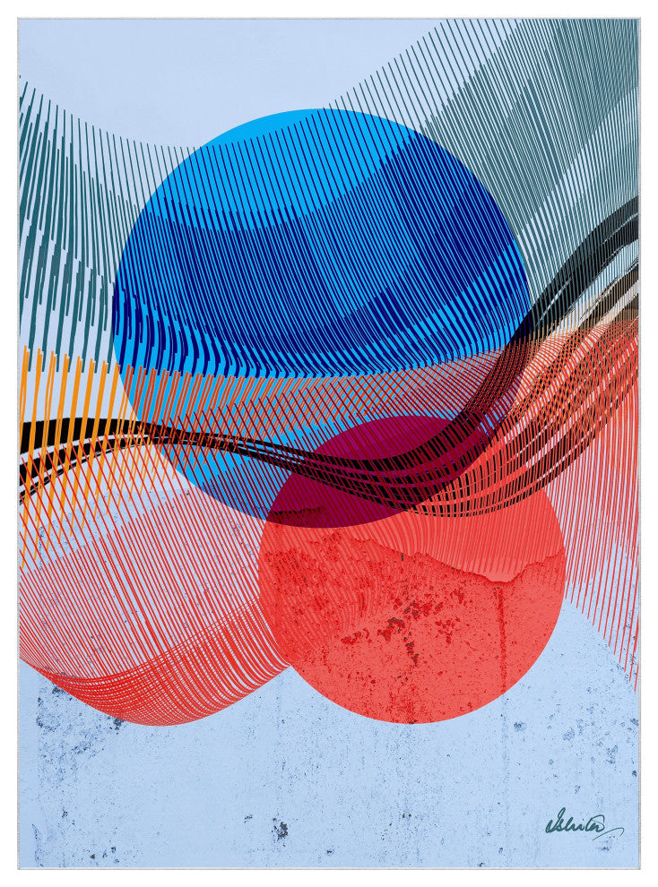 Ephemeral Sunset Circles Art Area Rug, 7.5'x10.3'