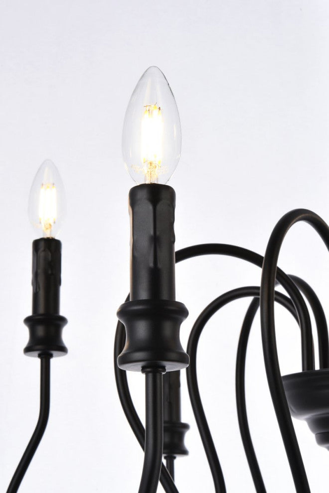 Flynn 9-Light Pendant, Black