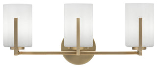 Atlas 3-Light Bath Bar, New Age Brass/White Muslin