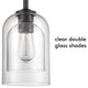 Black Farmhouse Mini Pendant Light with Clear Bell Shades