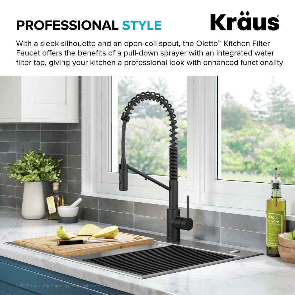 Oletto Commercial Pull-Down Filter Kitchen Faucet, MB