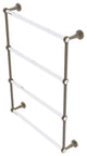 Pacific Beach 4 Tier 24" Ladder Towel Bar with Groovy Accents, Antique Brass