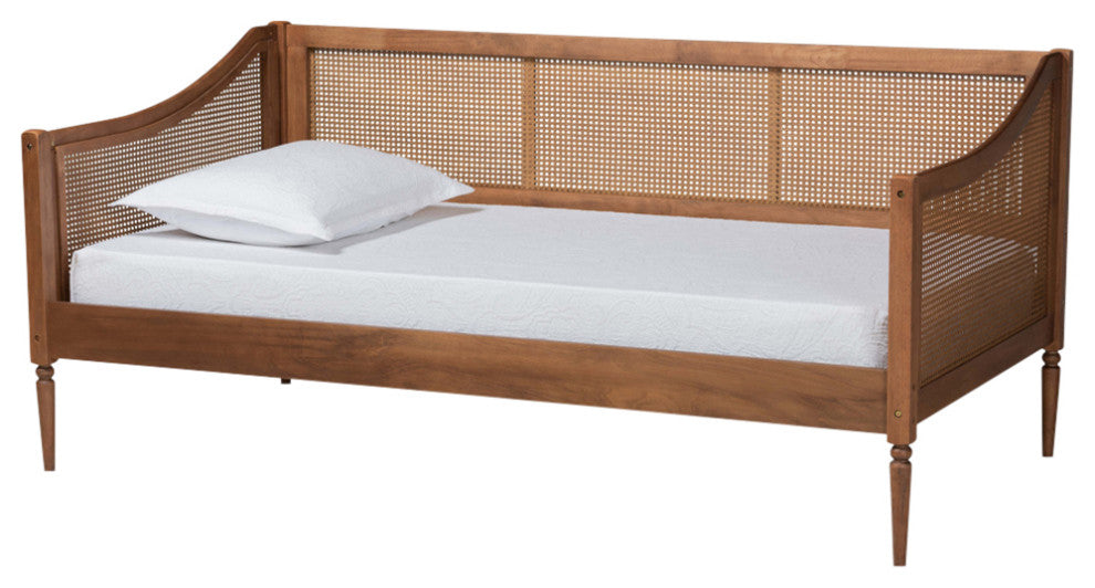 Matt Mid-Century Twin Size Daybed, Walnut Brown