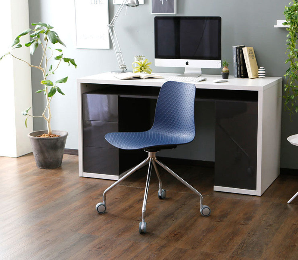 Hebe Series Office Chairs Molded Seat With Chrome Wheel Leg, Set of 2, Gray