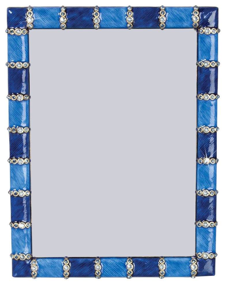 Jay Strongwater Pierce Striped Frame Delft Garden Finish