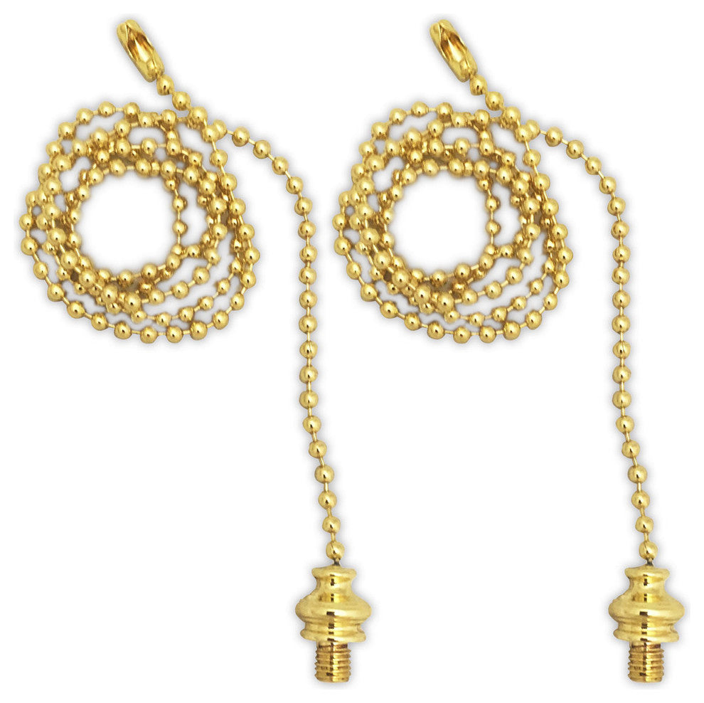 Royal Designs Fan Pull Chain, Fan and Light Bulb, Nickel Plate, Set of 2