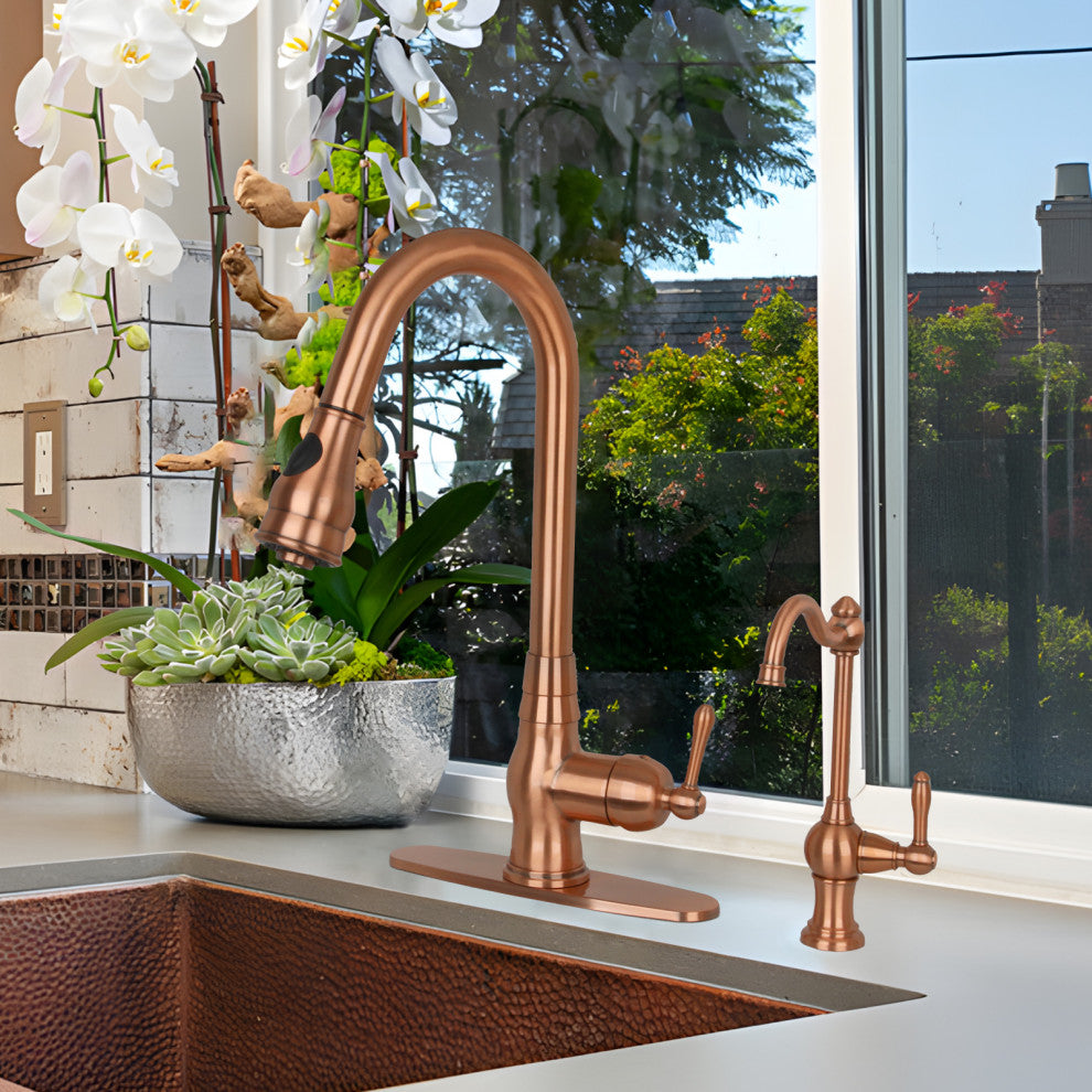 One-Handle Copper Drinking Water Filter Faucet Water Purifier Faucet, Copper