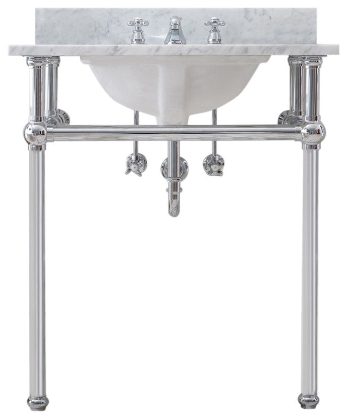 Embassy 30" Wash Stand and P-Trap, Silver