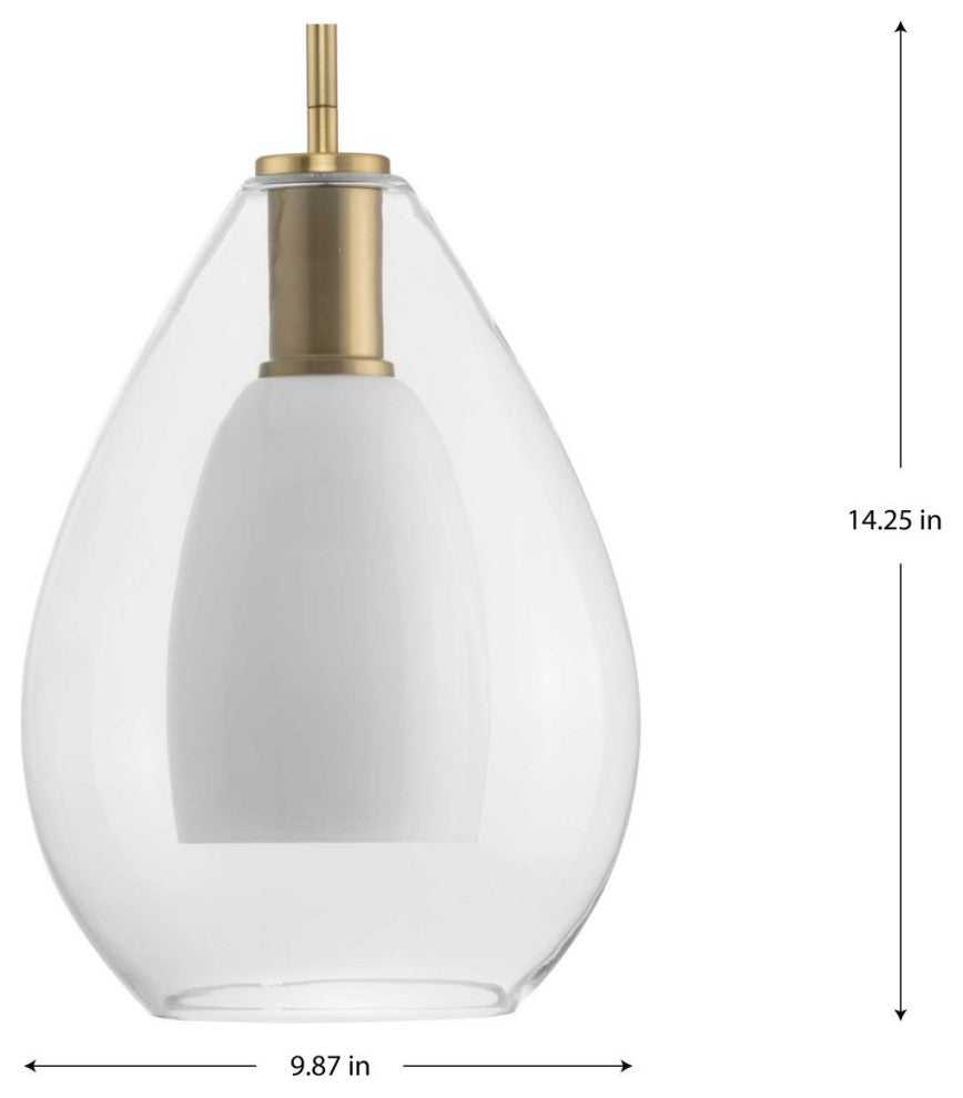 Carillon Collection One-Light Contemporary Pendant, Brushed Gold