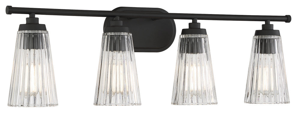 Chantilly 4-Light Bathroom Vanity Light, Matte Black