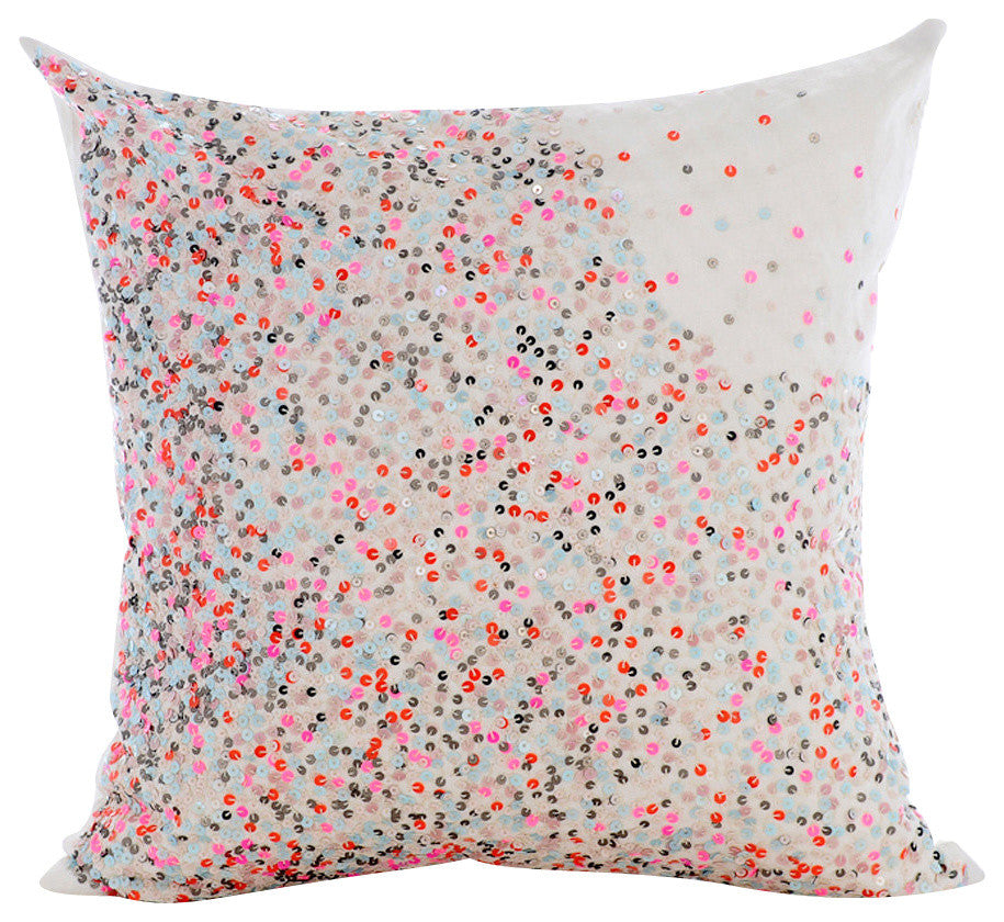 Pink Throw Pillow Covers 16"x16" Silk, Wonderland Dust